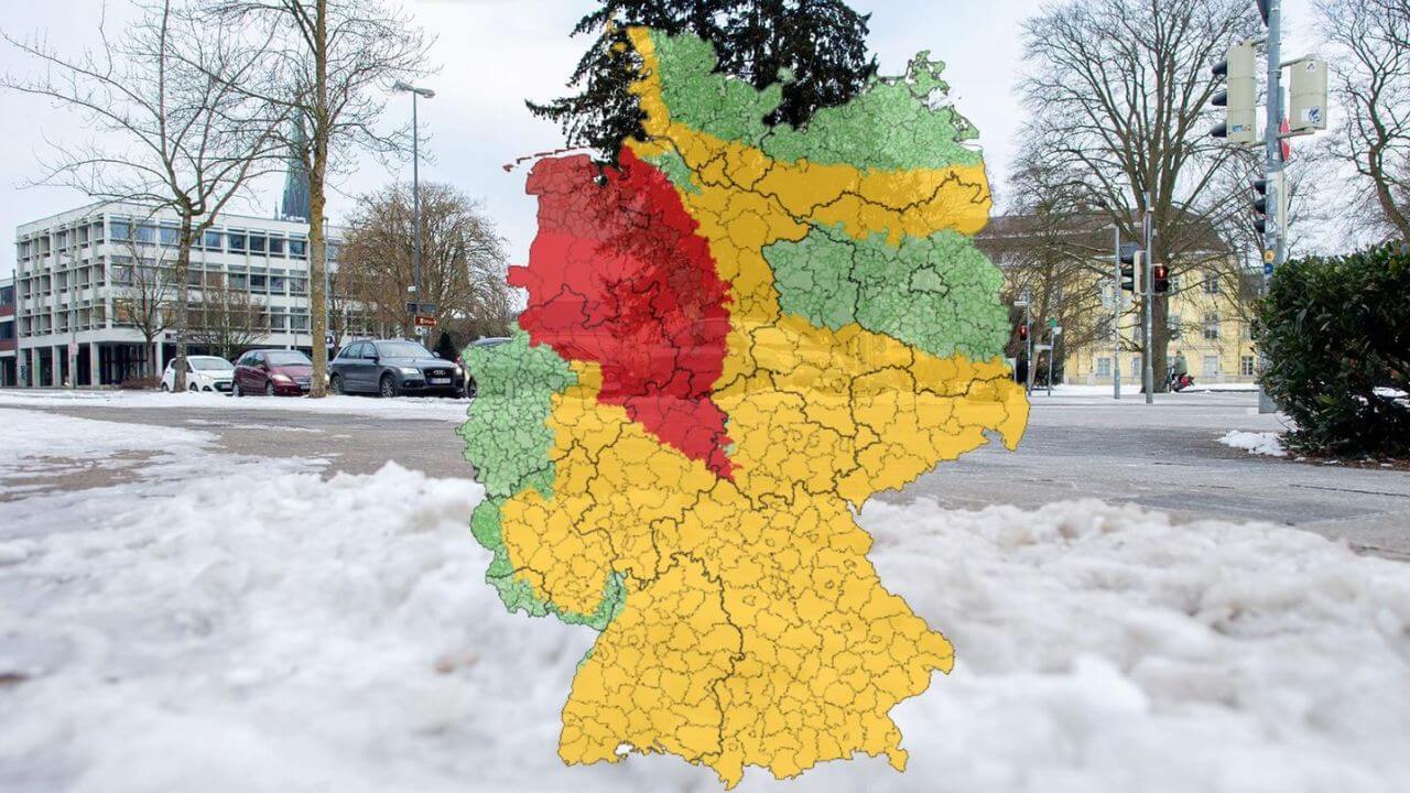 Schnee Glatteis Warnung Karte